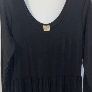 Black Long Sleeved Maxi Dress - Ethically made in Canada - XL
